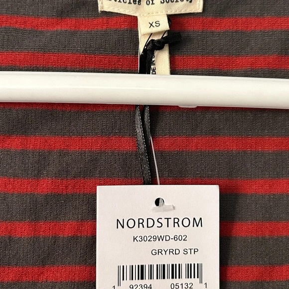 NWT articles of society gray and red stripe XS tank top would fit a small - Picture 5 of 6